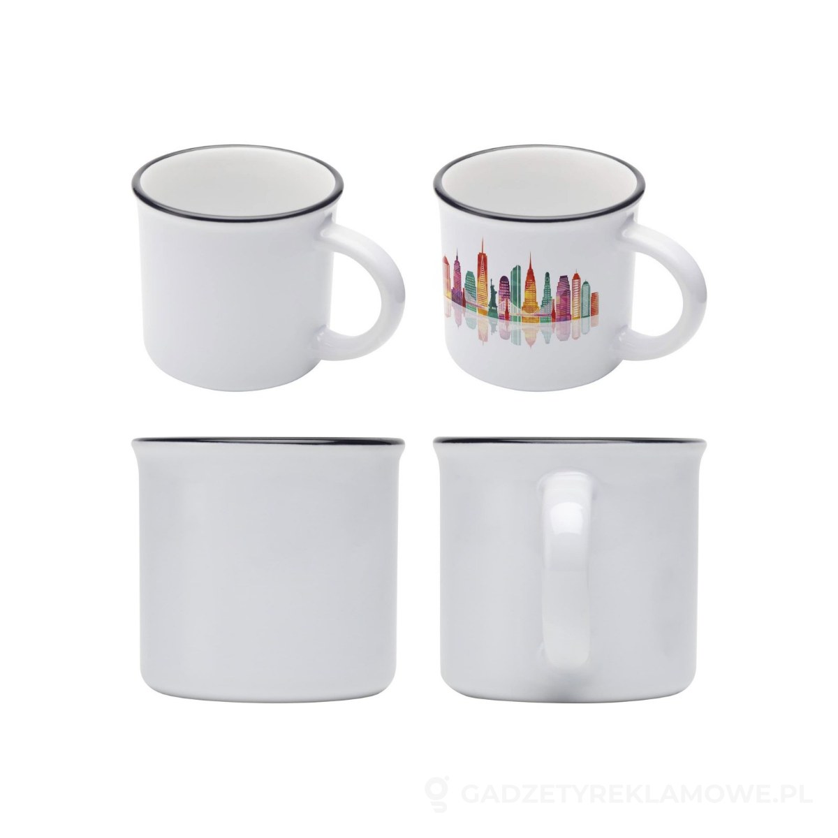 PFC-10084501-wariant-watermark Bari kubek ceramiczny z nadrukiem sublimacyjnym o pojemności 240 ml - biały – zdjęcia produktu