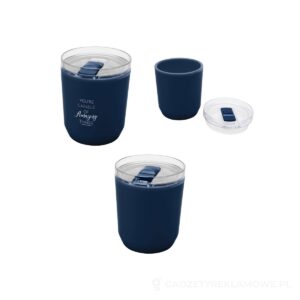 Hudson kubek z podwójnymi ściankami o pojemności 180 ml wykonany z tworzyw sztucznych pochodzących z recyklingu - niebieski – zdjęcia produktu