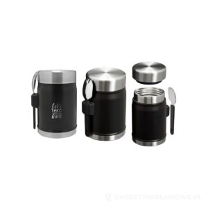 Słoik na żywność Stanley Legendary z łyżko-widelcem, o pojemności 400 ml - czarny – zdjęcia produktu