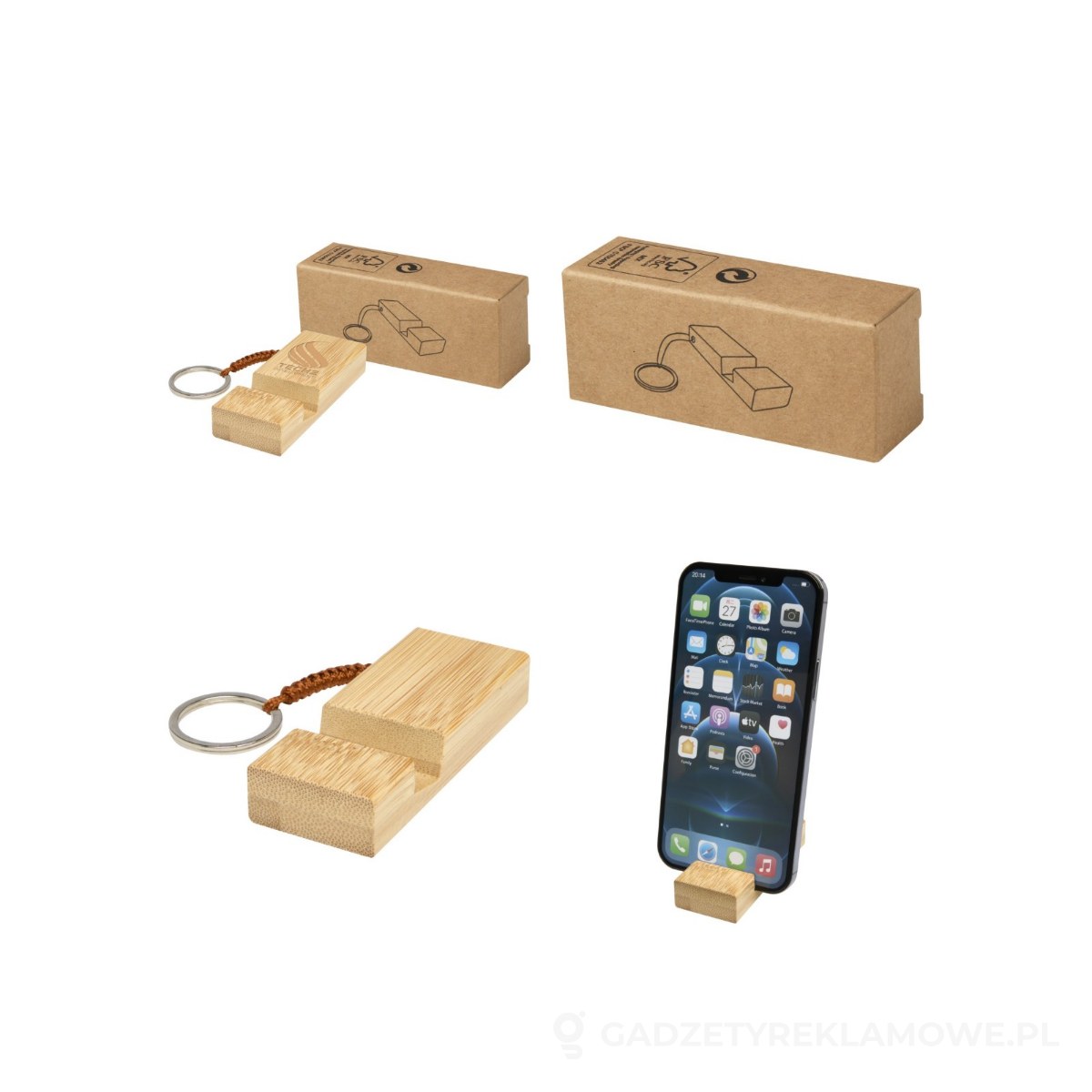 PFC-10460671-wariant-watermark Bosona bambusowy uchwyt na telefon z łańcuchem do kluczy - brazowy – zdjęcia produktu