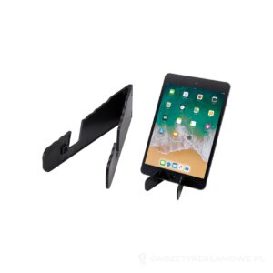 Buna składany stojak na tablet i telefon wykonany z tworzyw sztucznych pochodzących z recyklingu - czarny – zdjęcia produktu