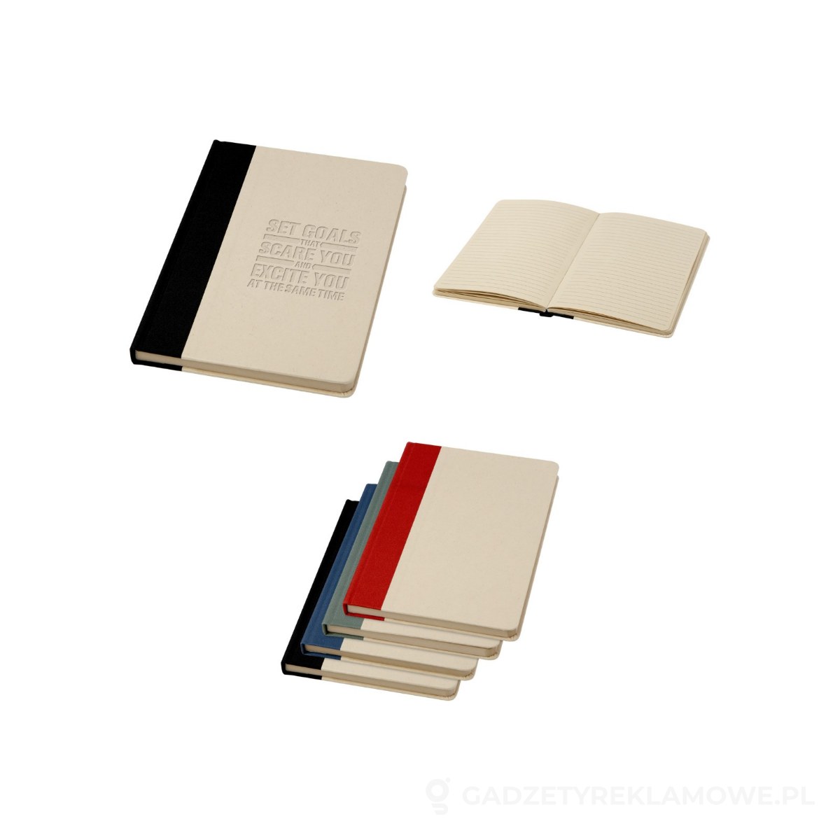 PFC-10792390-wariant-watermark Liliana notatnik A5 w twardej okładce z tworzywa sztucznego pochodzącego z trzciny cukrowej - czarny – zdjęcia produktu