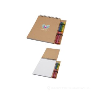 Doodle notatnik spiralny A5 z miękką okładką i zestaw kredek świecowych - piasek pustyni – zdjęcia produktu