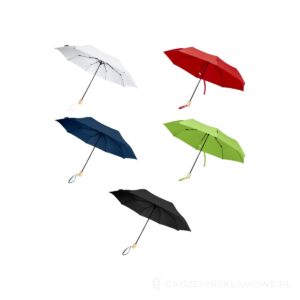 Składany wiatroodporny parasol 51 cm z PET z recyklingu Birgit – dostępne kolory