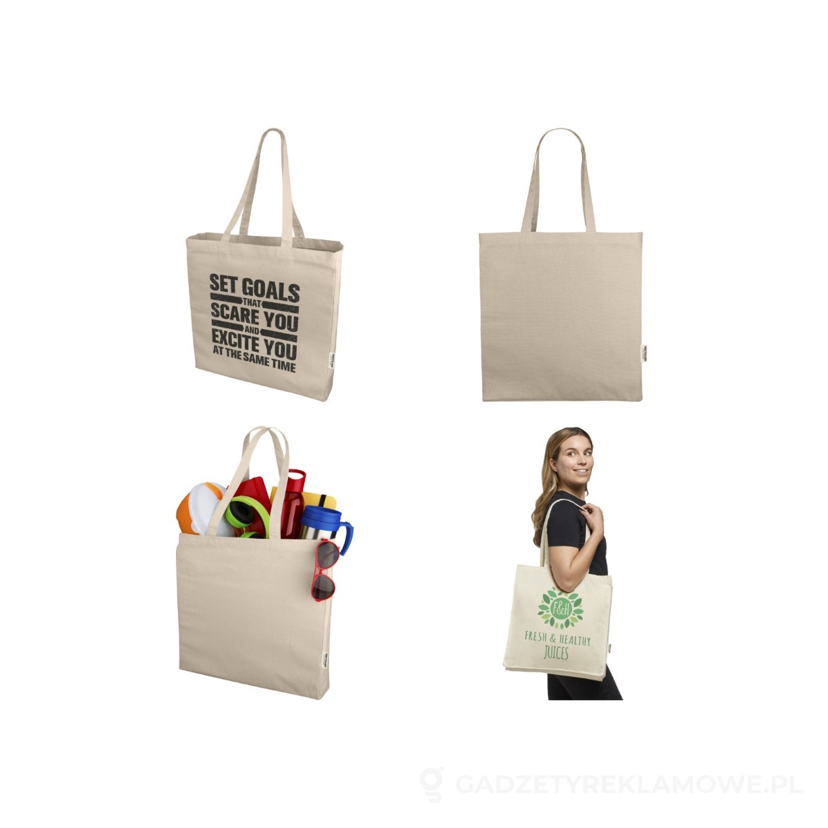 PFC-12071006-wariant-watermark Odessa torba na zakupy z materiału z recyklingu o gramaturze 220 g/m² - piasek pustyni – zdjęcia produktu