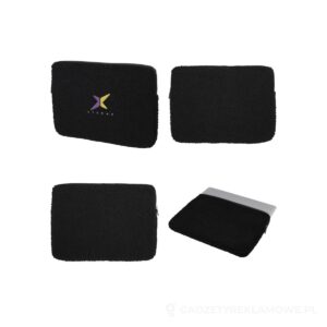 Bear 13-calowe etui sherpa na laptopa z recyklingu z certyfikatem GRS, o pojemności 2 l - czarny – zdjęcia produktu