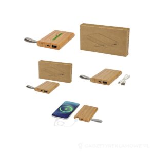 Powerbank Tulda o pojemności 5 000 mAh wykonany z bambusa – zdjęcia produktu