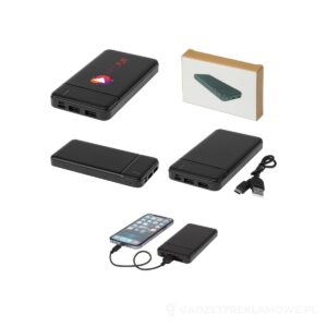 Loop powerbank o pojemności 10 000 mAh z tworzyw sztucznych pochodzących z recyklingu - czarny – zdjęcia produktu