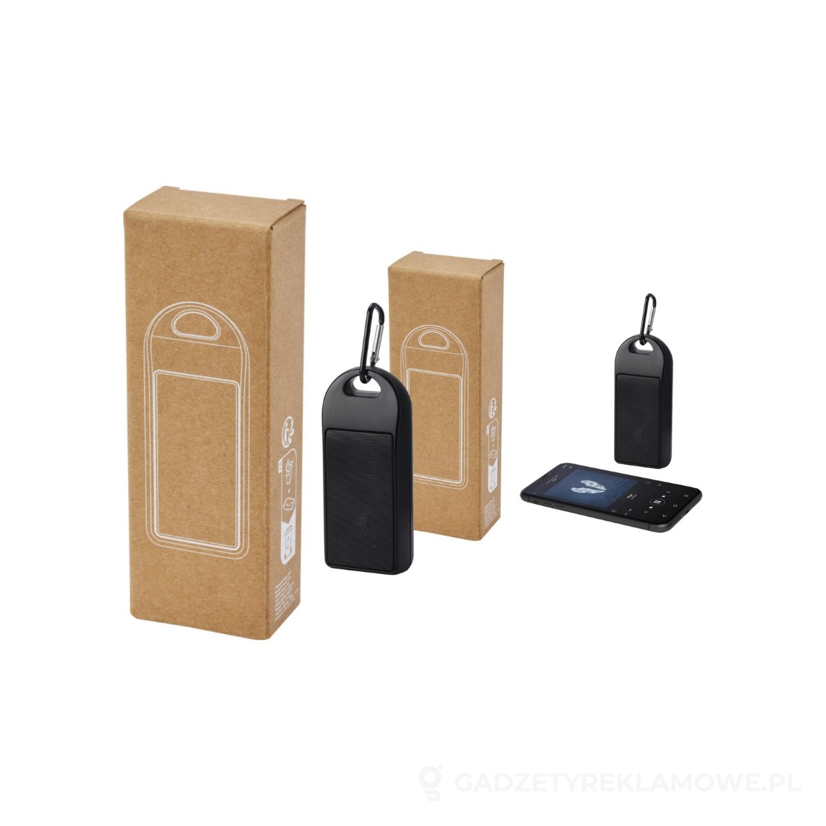 PFC-12433390-wariant-watermark Omni głośnik Bluetooth® IPX4 o mocy 3 W z tworzyw sztucznych pochodzących z recyklingu z certyfikatem RCS - czarny – zdjęcia produktu
