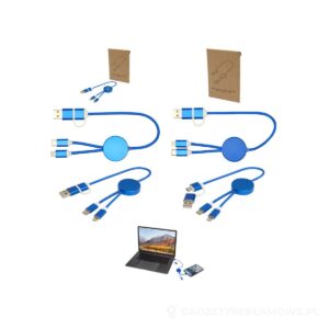 Alasia kabel do synchronizacji danych i szybkiego ładowania 5 w 1 27 W o długości 30 cm z tworzyw sztucznych i aluminium pochodzących z recyklingu - niebieski – zdjęcia produktu
