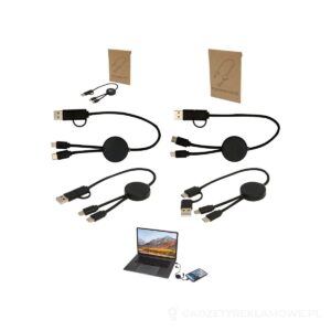 Citala kabel do synchronizacji danych i szybkiego ładowania 5 w 1 27 W o długości 30 cm z tworzyw sztucznych pochodzących z recyklingu - czarny – zdjęcia produktu