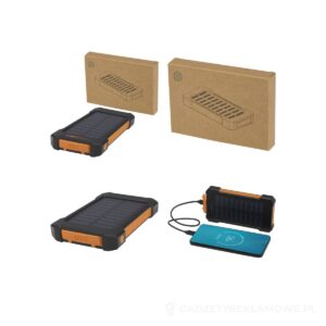 Altair wytrzymały powerbank o pojemności 5000 mAh i mocy 10 W, wykonany z tworzyw sztucznych pochodzących z recyklingu, z wbudowaną latarką - czarny – zdjęcia produktu
