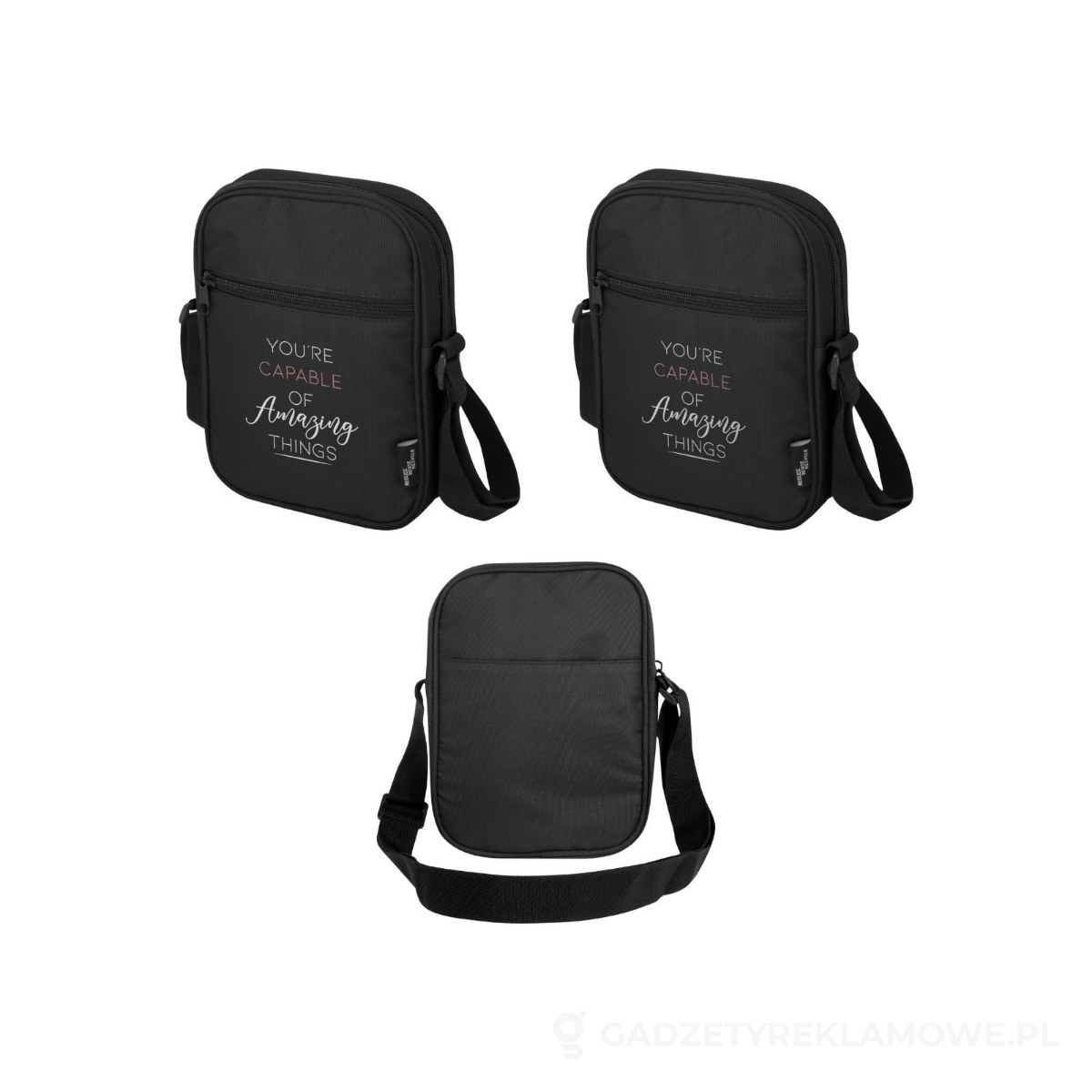 PFC-13005390-wariant-watermark Byron torba na ramię o pojemności 2 l wykonana z materiałów z recyklingu z certyfikatem GRS - czarny – zdjęcia produktu