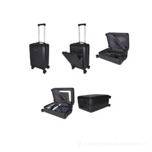 Rover Pro twarda walizka na kółkach z tworzyw sztucznych pochodzących z recyklingu z certyfikatem GRS o wysokości 51 cm i poj - czarny – zdjęcia produktu