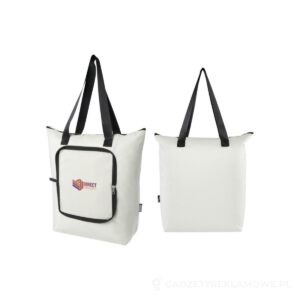 Składana torba termiczna EcoFold z materiału RPET, o pojemności 15 l - piasek pustyni – zdjęcia produktu