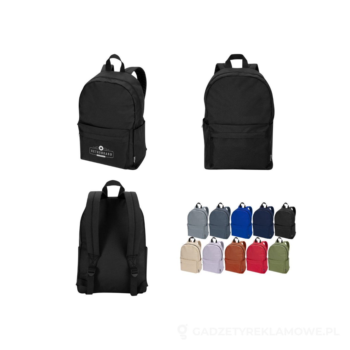 PFC-13009690-wariant-watermark Byron plecak na 14-calowego laptopa o pojemności 16 l z recyklingu z certyfikatem GRS - czarny – zdjęcia produktu