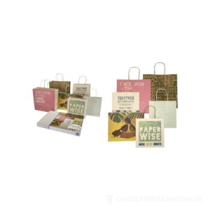 Zestaw próbek z torbami wykonanymi z odpadów bio oraz z papieru Kraft - biały – zdjęcia produktu