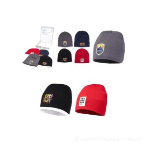 Pudełko z czapkami typu beanie - biały – zdjęcia produktu