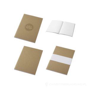 Notatnik A5 Novella Austen z miękką okładką z materiału z recyklingu, papier pakowy — 50 kartek - piasek pustyni – zdjęcia produktu