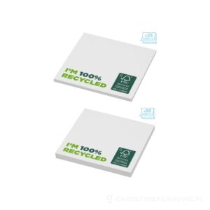Karteczki samoprzylepne z recyklingu o wymiarach 75 x 75 mm Sticky-Mate® - biały – zdjęcia produktu