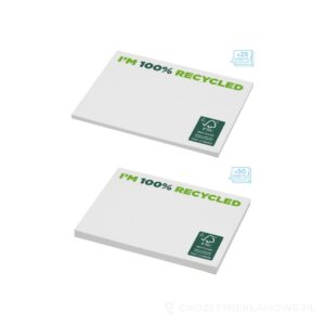 Karteczki samoprzylepne z recyklingu o wymiarach 100 x 75 mm Sticky-Mate® - biały – zdjęcia produktu