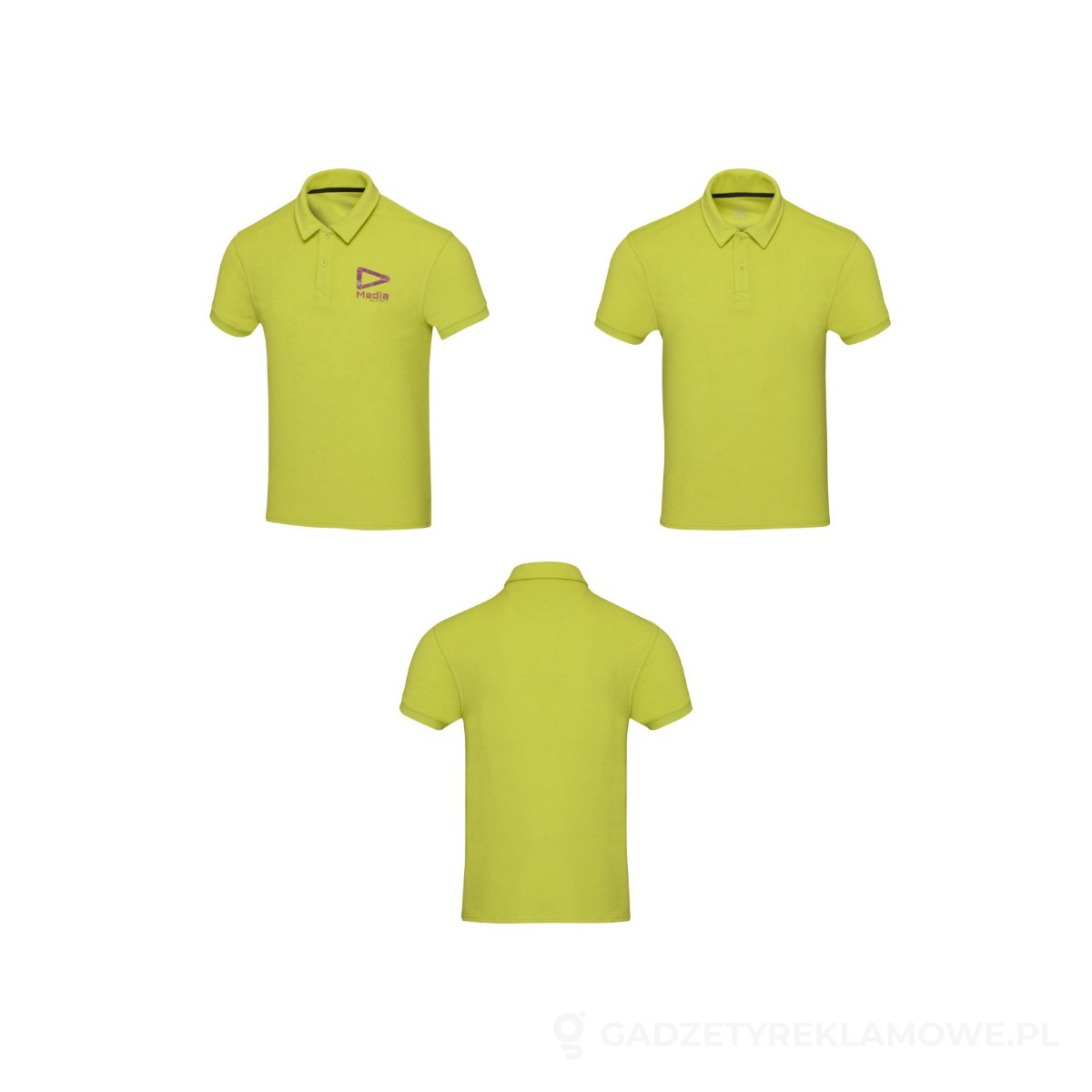 PFC-37544633-wariant-watermark Koszulka polo Akoya, unisex, z materiału frotte z recyklingu - zielony, L – zdjęcia produktu