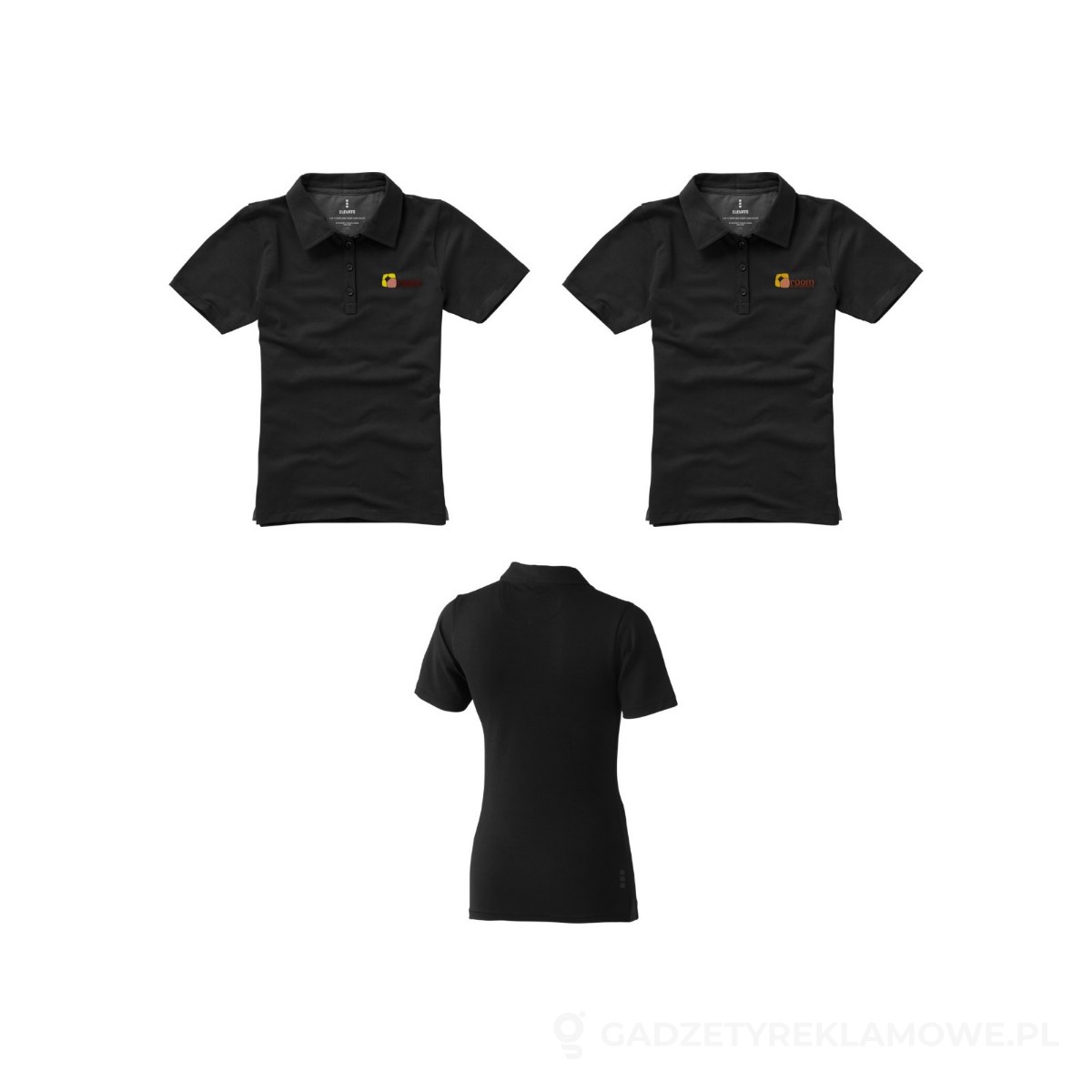 PFC-38085991-wariant-watermark Damskie polo Markham z krótkim rękawem ze stretchu - czarny, S – zdjęcia produktu