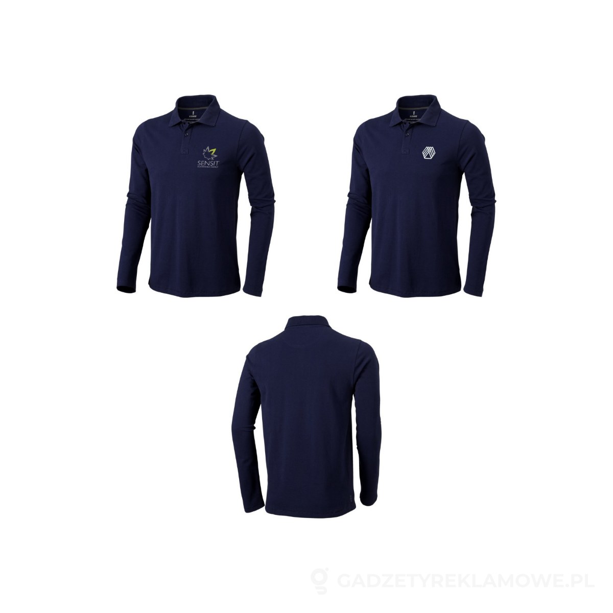 PFC-38086492-wariant-watermark Męskie polo Oakville z długim rękawem - niebieski, M – zdjęcia produktu