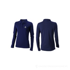 Damskie polo Oakville z długim rękawem - niebieski, L – zdjęcia produktu