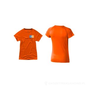 Damski T-shirt Niagara z krótkim rękawem z dzianiny Cool Fit odprowadzającej wilgoć - pomarańczowy, L – zdjęcia produktu