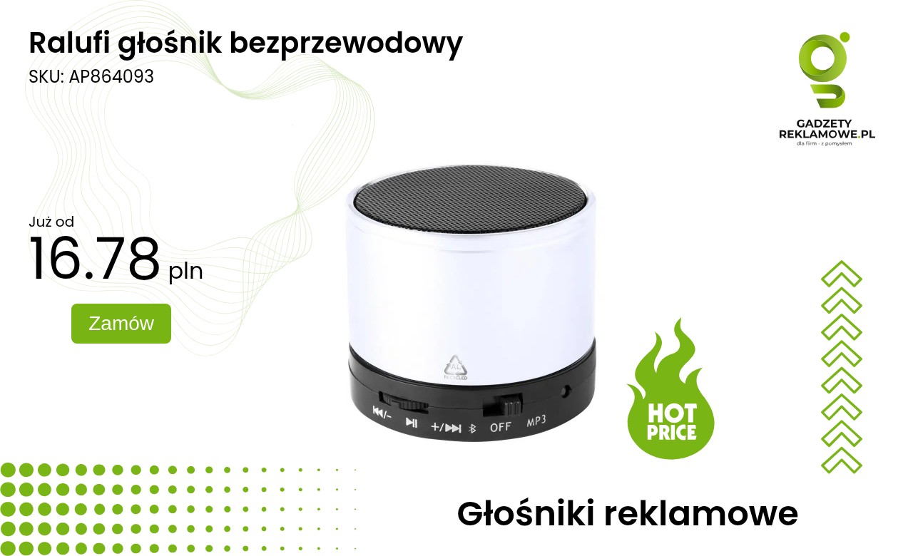 Ralufi głośnik bezprzewodowy Głośnik bezprzewodowy Ralufi w czarnym kolorze