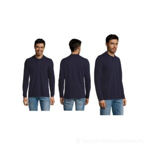 PERFECT MEN LSL POLO 180g PERFECT LSL MEN - ciemnogranatowy, L – zdjęcia produktu