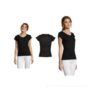 MOON Damski T-SHIRT 150g MOON - czarny, M – zdjęcia produktu