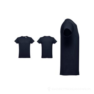 THC LUANDA II. T-shirt męski z bawełny rurkowej - ciemnogranatowy, XS – zdjęcia produktu