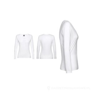 THC BUCHAREST WOMEN WH II. T-shirt damski z długim rękawem taliowany - biały, XXL – zdjęcia produktu