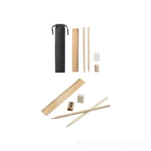 POCKETY. Zestaw do pisania dostarczany w etui z włókniny - naturalny – zdjęcia produktu