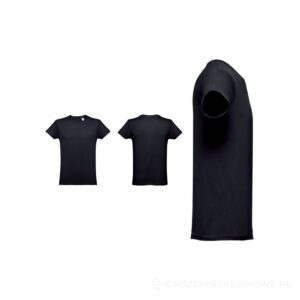 THC LUANDA. T-shirt męski z bawełny rurkowej - czarny, L – zdjęcia produktu