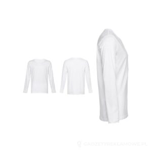 THC BUCHAREST WH. Męski bawełniany T-shirt z długim rękawem - biały, L – zdjęcia produktu
