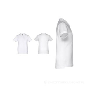 THC ADAM KIDS WH. Koszulka polo z krótkim rękawem dla dzieci (unisex). Kolor biały - biały, 12 – zdjęcia produktu