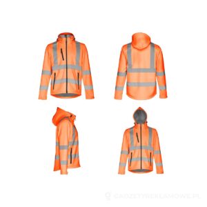 THC ZAGREB WORK. Kurtka softshell o wysokiej widoczności (unisex) - fluorescencyjny pomarańczowy, L – zdjęcia produktu