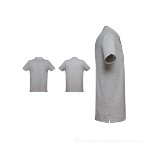 THC DHAKA. Męski polo t-shirt - jasnoszary, M – zdjęcia produktu