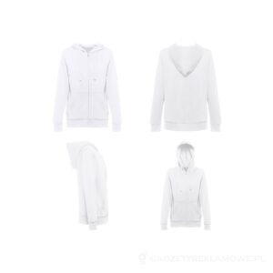 THC AMSTERDAM WOMEN WH. Bluza damska z kapturem i pełnym zamkiem - biały, M – zdjęcia produktu
