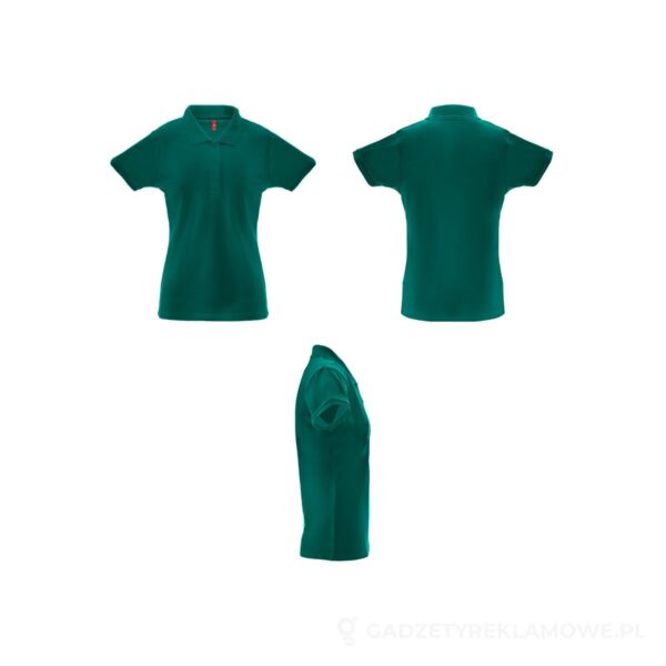 STR-30264-129-M-wariant-watermark THC BERLIN WOMEN. Damska koszulka polo - ciemnozielony, M – zdjęcia produktu