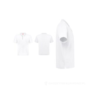 THC DYNAMIC WH. Męska techniczna koszulka polo - biały, L – zdjęcia produktu