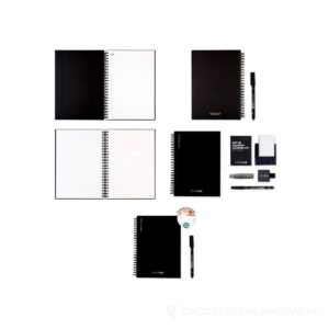 STARTER KIT INFINITEBOOK A5. Zestaw zawiera „Infinitebook”, zestaw do czyszczenia, marker i uchwyt na marker - czarny – zdjęcia produktu