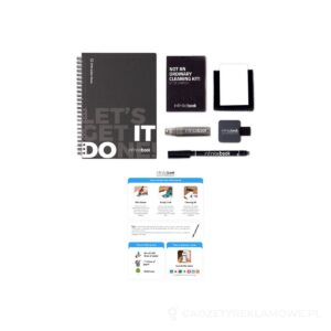 STARTER KIT INFINITEBOOK. Zestaw „Infinitebook” w twardej oprawie, 1 zestaw do czyszczenia, 1 marker i 1 uchwyt na długopis - czarny – zdjęcia produktu