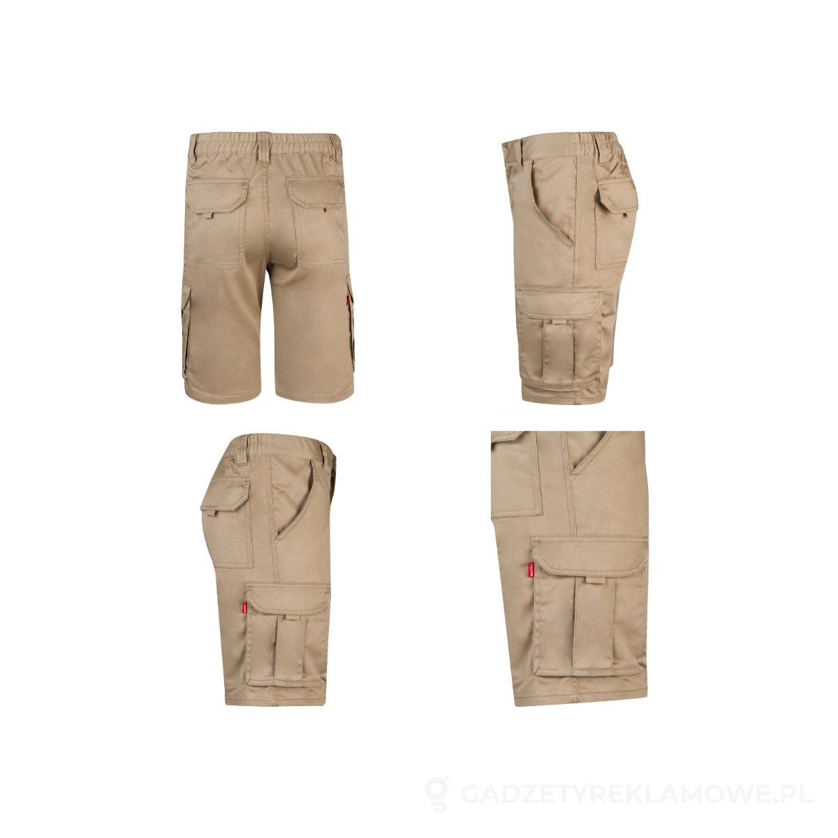 STR-36017-150-42-wariant-watermark VL HEBE. Bermudy z wieloma kieszeniami (200 g/m²), z bawełny (35%) i poliestru (65%) - naturalny, 42 – zdjęcia produktu