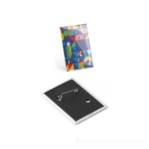 Button P'IN 13. Button P'IN 13. Pionowa prostokątna przypinka - czarny – zdjęcia produktu