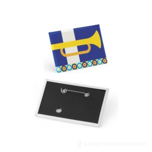 Button P'IN 14. Button P'IN 14. Pozioma prostokątna przypinka - czarny – zdjęcia produktu