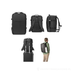 DALLAS. Plecak podróżny z poliestru 600D o wysokiej gęstości z recyklingu na laptopa 17.3” - czarny – zdjęcia produktu